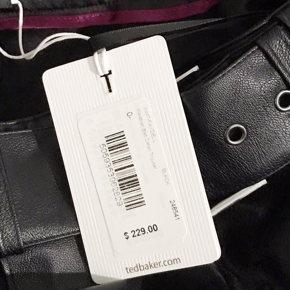 Ted Baker Faydell belted faux-leather trousers Size 0 NWT - Picture 7 of 10